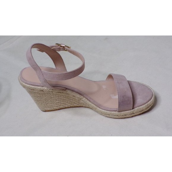 🆕 STUART WEITZMAN Espadrille Wedge Sandal Shoes Tan Beige 9 - Picture 8 of 9